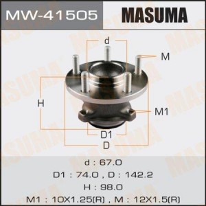 к-кт подшипника ступицы задней! в сборе со ступицей\ Mazda 3/5 03-08 MW-41505 MASUMA