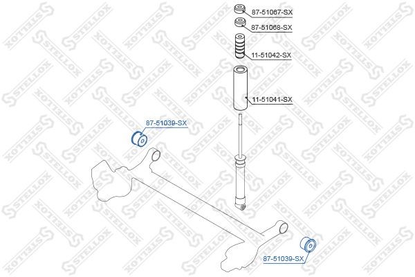 сайлентблок зад. балки!\ Hyundai Getz 02> 87-51039-SX STELLOX
