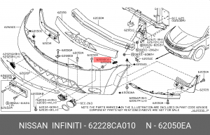 ПИСТОН БАМПЕРА ПЕРЕДНЕГО 62228-CA010 NISSAN