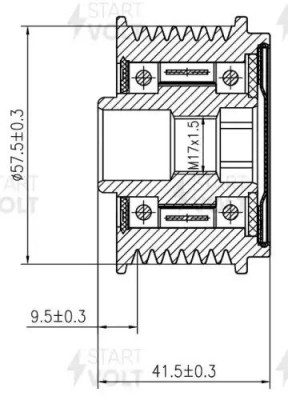 Шкив с обгонной муфтой генер. для а/м Honda Accord (08-) 2.4i (SGP 0186) SGP 0186 START VOLT