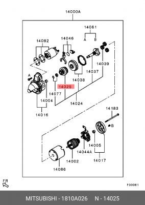МУФТА СЦЕПЛЕНИЯ 1810A026 1810A026 MITSUBISHI