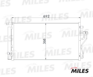 Радиатор кондиционера (паяный) HYUNDAI IX35 10-/KIA SPORTAGE 2.0 10-) ACCB013 ACCB013 MILES