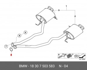 кольцо уплотнительное! 49x66x36.3\ BMW E53 3.0i/4.4i 00> 18 30 7 503 583 BMW
