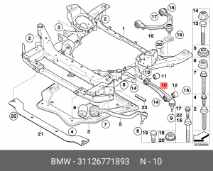 Нижн.попер.рычаг подв.с резиномет.шарн.Л 31126771893 31 12 6 771 893 BMW