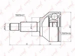 ШРУС наружный к-кт! 21449\ Ford Mondeo III 2.0TDCi 00> CO-2805 LYNXAUTO