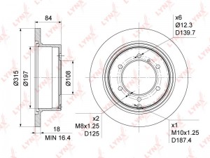 MITSUBISHI PAJERO 89-00 315x18mm / 2.5-3.5 BN-1085 LYNXAUTO