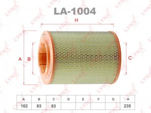 Фильтр воздушный VW T4 (90-03) LYNX LA-1004 LYNXAUTO