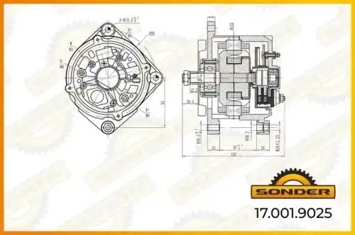 Генератор Premium 24V, 65A  без шкива о.н SCANIA 1749769 / MAHLE - MG 494 — 2 го 170019025 SONDER