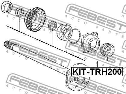 Ремкомплект задн полуоси TOYOTA LAND CRUISER PRADO 90 KIT-TRH200 KIT-TRH200 FEBEST