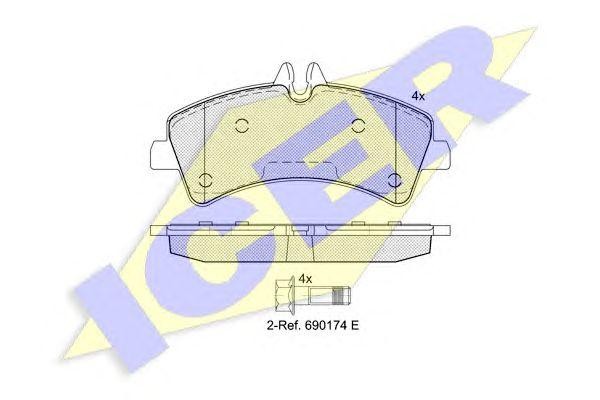 141849 колодки дисковые задние!\ MB Sprinter 509CDi-518CDi, VW Crafter 50 2.5TDi 141849 ICER