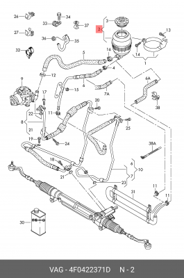 Бачок ГУРа AUDI A4 (08-) OE 4F0 422 371 D VAG