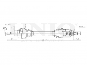 Привод в сборе передний левый CVJ-10075 UNIO