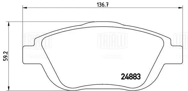 Колодки торм. Peugeot 2008 (13-)/Citroen C3 (09-)/DS3 (10-) диск. перед. (PF 432 PF4320 TRIALLI