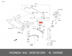 Рычаг HYUNDAI Genesis (14-) (2WD) передний правый (задний) OE 54501B1000 HYUNDAI KIA