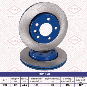 Диск тормозной задний вентилируемый VW Transporter/Multivan 03- TCC1070 TCC1070 TATSUMI