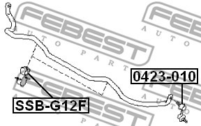 Втулка стабилизатора SUBARU IMPREZA G22 2007.10-2014.01 SSB-G12F SSB-G12F FEBEST