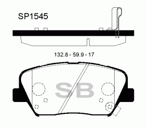 Колодки тормозные дисковые Kia Quoris 3.8 12 SP1545 SP1545 SANGSIN