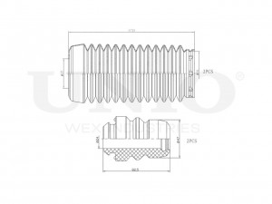 Комплект пыльник и отбойник (2 шт.) DUC-50020 UNIO