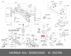 Рычаг подвески KIA Sorento (15-) задний продольный правый OE 55280C5050 HYUNDAI KIA