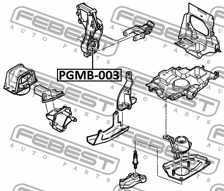 Сайлентблок опоры двигателя правый CITROEN C4 04-11 PGMB-003 PGMB-003 FEBEST