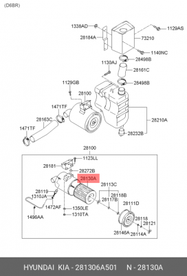 Фильтр воздушный HYUNDAI AeroTown дв.D6DA19/22 OE 281306A501 HYUNDAI KIA