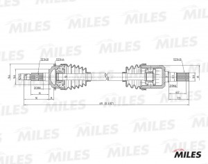 Привод в сборе левый MAZDA 6 2.0 02- (ABS) GC01067 GC01067 MILES
