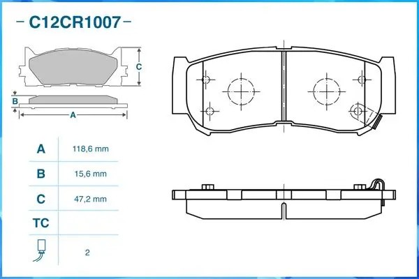 Тормозные колодки задние Low Metallic C12CR1007 C12CR1007 CWORKS