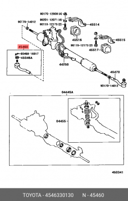 Наконечник рулевой правый 45463-30130 45463-30130 TOYOTA