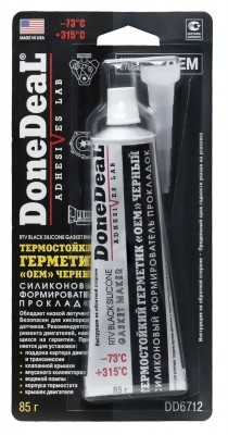 Герметик прокладка черный термостойкий 85г OEM DONE DEAL DD6712 DONE DEAL