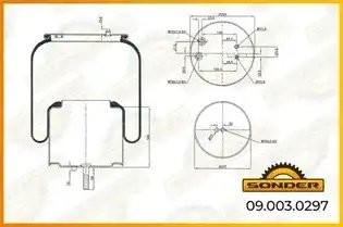 Пневморессора Premium со стаканом (металл) Scania — 3 года безусловной гарантии 090030297 SONDER