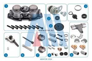 РМК суппорта Meritor Elsa 195 / 225 / EX 225 Полный, Ремкомплект Направляющих ,  2234 ALCAN