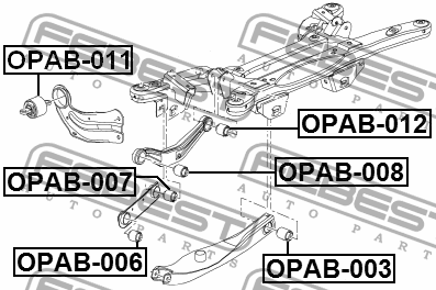 Сайлентблок задней продол тяги OPAB-011 OPAB-011 FEBEST