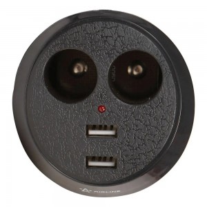 Разветвитель в прикуриватель "AIRLINE" (2 гнезда 2USB в подстаканник) ASP-2U-16 AIRLINE