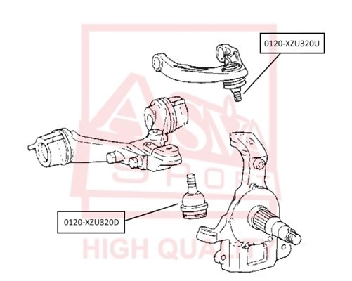 ОПОРА ШАРОВАЯ TOYOTA 0120XZU320U 0120-XZU320U ASVA