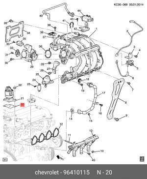 ПРОКЛАДКА КЛАПАНА EGR / GASKET-ADAPT, EGR VALVE 96410115 96410115 GENERAL MOTORS