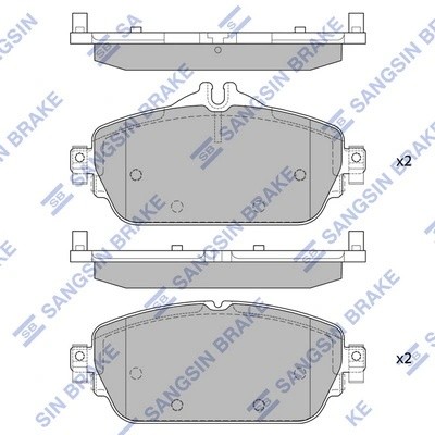 Колодки тормозные MERCEDES C (W205) передние (4шт.) SANGSIN SP4044 SANGSIN