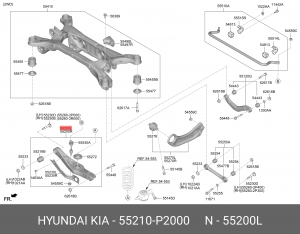 Рычаг подвески KIA Sorento (21-) задней левый OE 55210P2000 HYUNDAI KIA