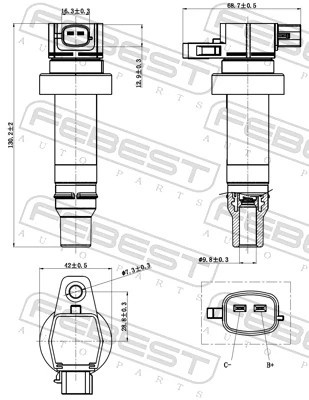 КАТУШКА ЗАЖИГАНИЯ 12640-001 12640-001 FEBEST