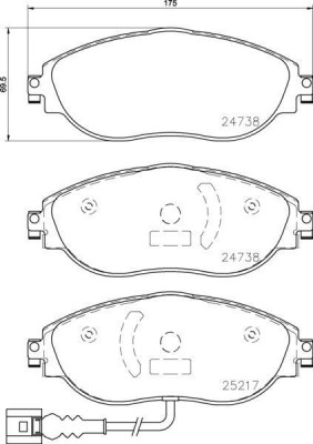 Колодки тормозные VW Golf (17-),Tiguan (16-) AUDI Q3 (17-) SKODA Kodiaq (17-) пе P85144 BREMBO