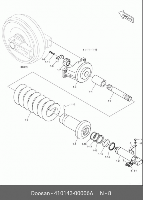 410143-00006A Клапан натяжителя гусеницы 410143-00006A DOOSAN