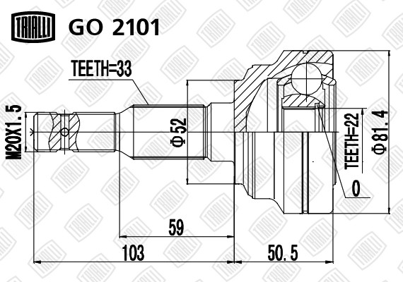 ШРУС наружный Opel Astra 98- 1.4/1.6 GO2101 GO 2101 TRIALLI