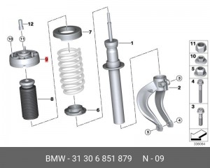 Верхняя опора амортизационной стойки 31306851879 31 30 6 851 879 BMW