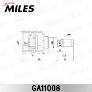 ШРУС внутренний левый NISSAN NAVARA/PATHFINDER 2005 GA11008 GA11008 MILES