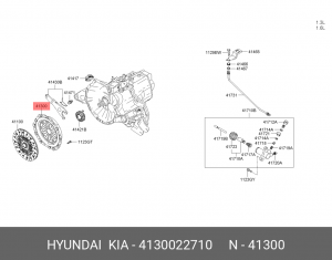 Корзина сцепления HYUNDAI Accent (04-) (1.5/1.6),Getz (05-) KIA Rio (06-) (1.4/1 41300-22710 HYUNDAI KIA