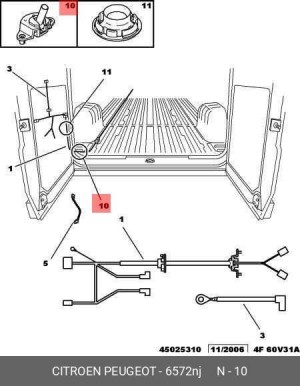 Peugeot/Citroen PSA,Кабель-канал проводки задних дверей Ducato Rus 6572.NJ 6572.NJ CITROEN PEUGEOT