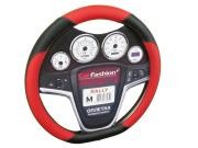 Оплетка руля (M) 37-39см черно-красная со скошенным низом экокожа CARFASHION 31536 CARFASHION