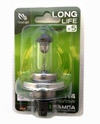 лампа! галоген H4 12V-60/55W LongLife (блистер 1шт)\ MLH4LL1B CLEAR LIGHT
