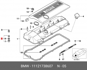 гайка клапанной крышки!\ BMW M50/M52/M54 11 12 1 738 607 BMW