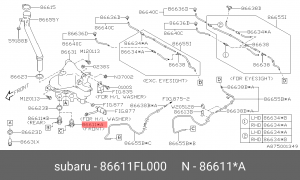 Насос омывателя 86611-FL000 86611FL000 SUBARU