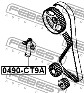 Натяжитель ремня ГРМ 0490-CT9A 0490-CT9A FEBEST